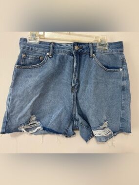 White Fox Boutique Distressed Light Blue Jean Shorts